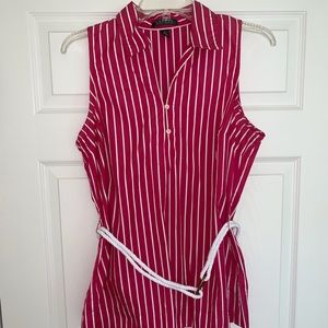 Pink & White Stripe Lauren RL Sleeveless Blouse